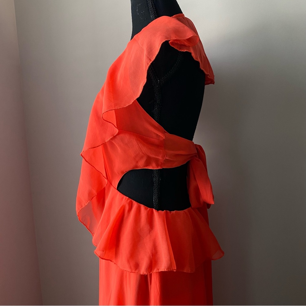 ASOS Orange Ruffle Maxi Dress - Picture 4 of 12